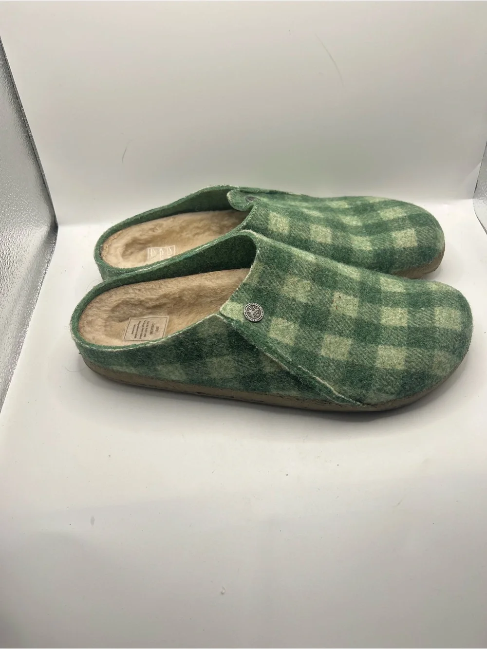 BIRKENSTOCK Zermatt Rivet Split Beryl GREEN Shearling slipper
